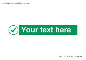 Custom green background, green tick in circle sign